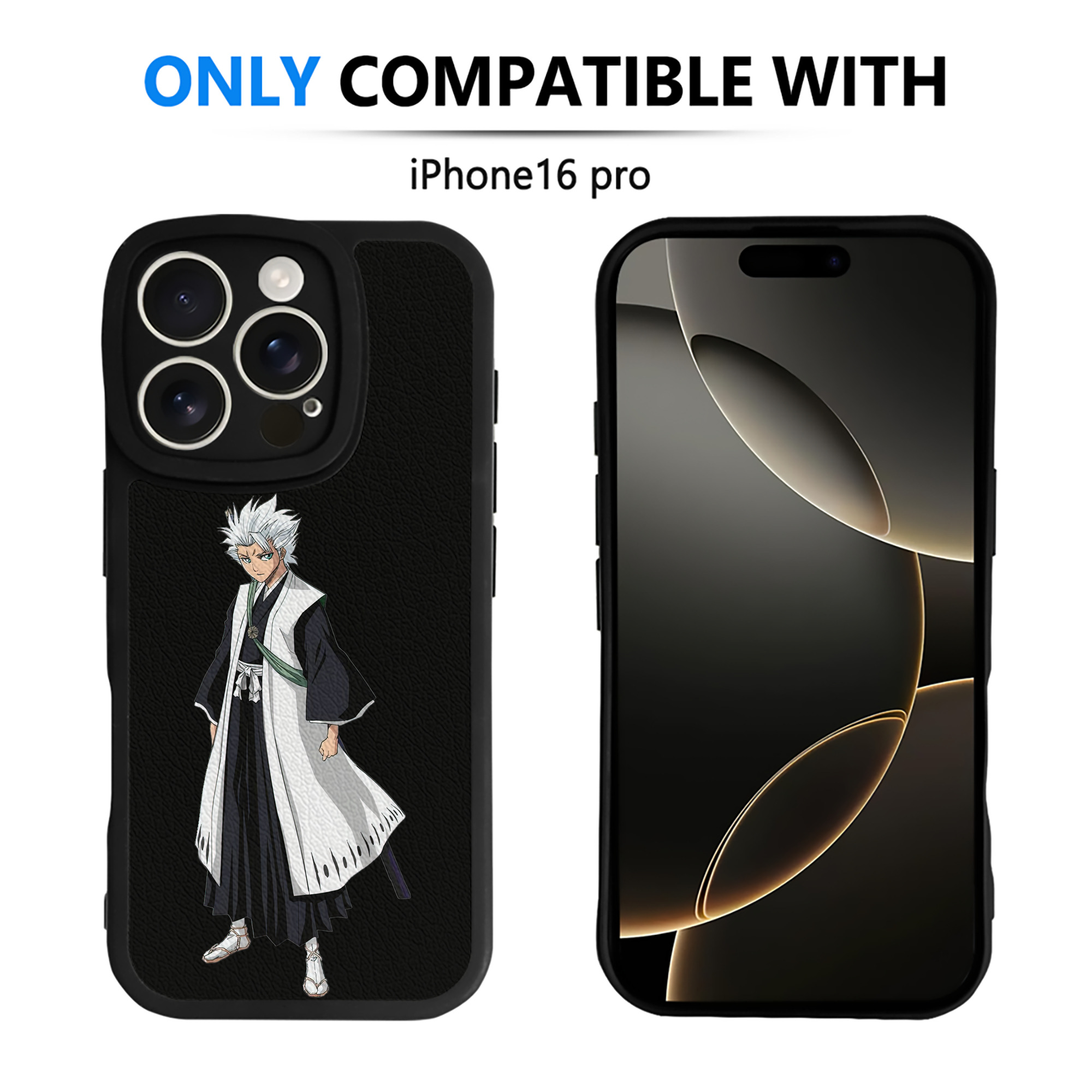 （画像用） ブリーチ 日番谷冬獅郎（ひつがや とうしろう） BLEACH Hitsugaya Toushirou 【iPhone 16シリーズ対応】シリコンスマホケース（レザー調） 材質：シリコン